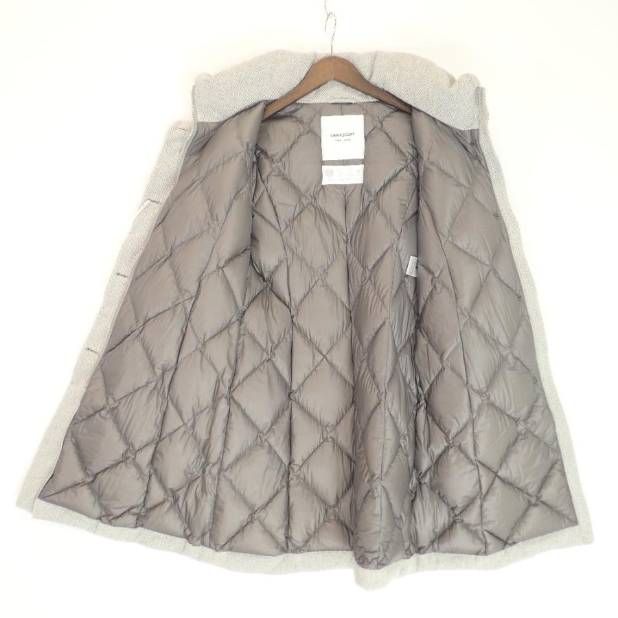 新品同様/ SANYO サンヨー 京鴨ダウン ヘリンボーン ツイードスタンド