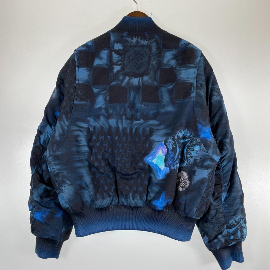 ルイヴィトンプリント ジャケット Mサイズ 美品/国内正規 LOUIS VUITTON ルイ・ヴィトン 21AW HLB05EDR2 ネイビー