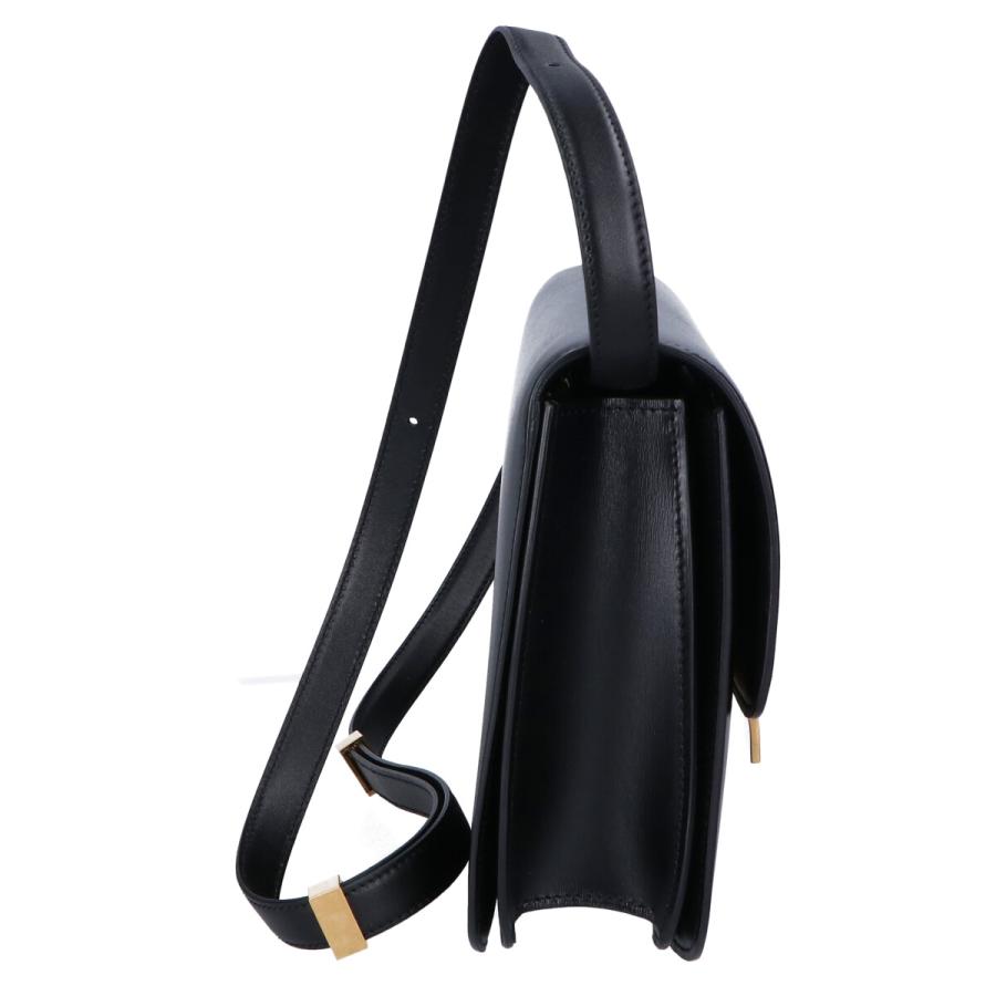 新品同様 セリーヌ  クラシック ボックス ミディアム 斜め掛けショルダーバッグ ポシェット 新ロゴ ブラック   189173DLS.38NO CELINE（セリーヌ） 新品同様 クラシック ボックス ミディアム