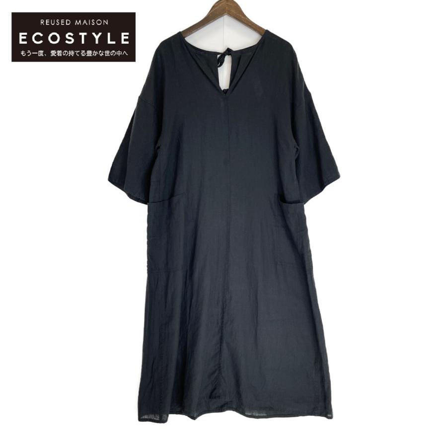 TICCA ティッカ ブラック リネンキーネックワンピース ブラック F  