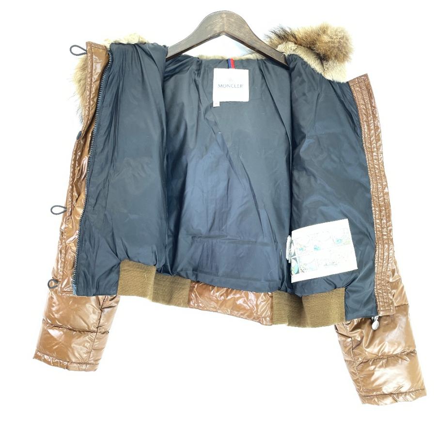 MONCLER モンクレール 45344 ブラウン ALBERTA ファーダウンジャケット 