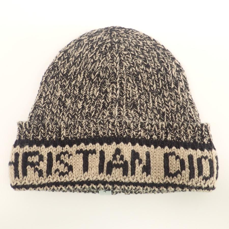 DIOR ディオール カシミヤ ウール ロゴ入り ビーニー 帽子 ニット帽 美品