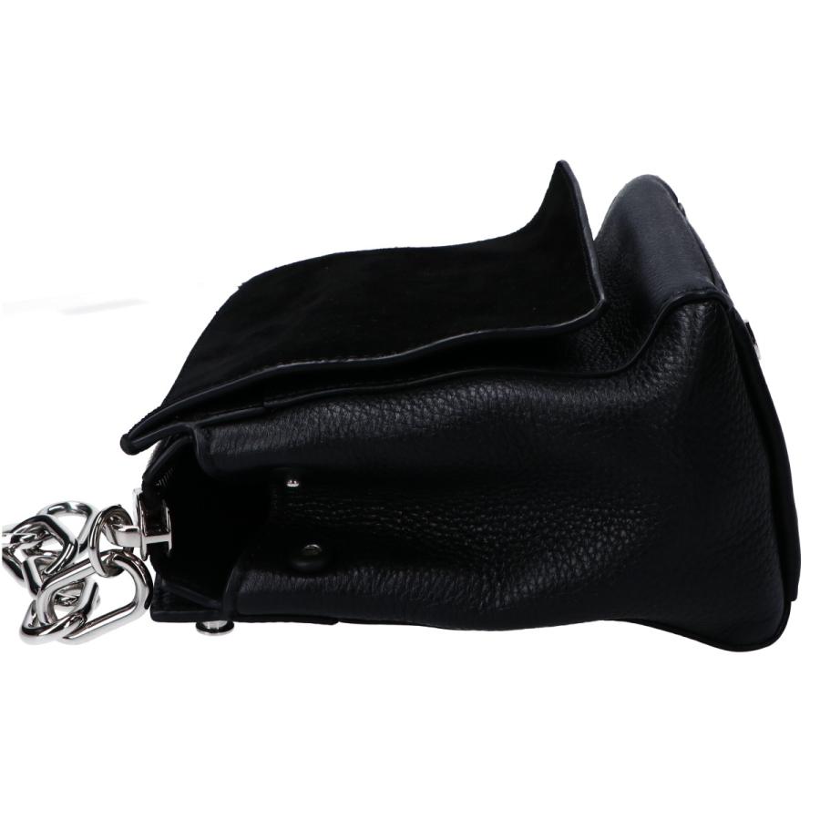 ALEXANDER WANG バッグ ショルダーバッグ レザー×スエード 黒 Alexander Wang アレキサンダーワン チェーン付ファスナー スエード