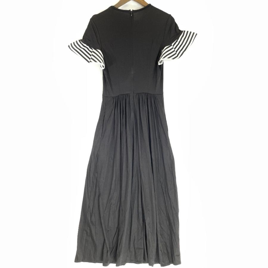 ボーダーズアットバルコニー　ボーダーフリルマキシワンピース BORDERS at BALCONY ボーダーズアットバルコニー 21年製 ブラック