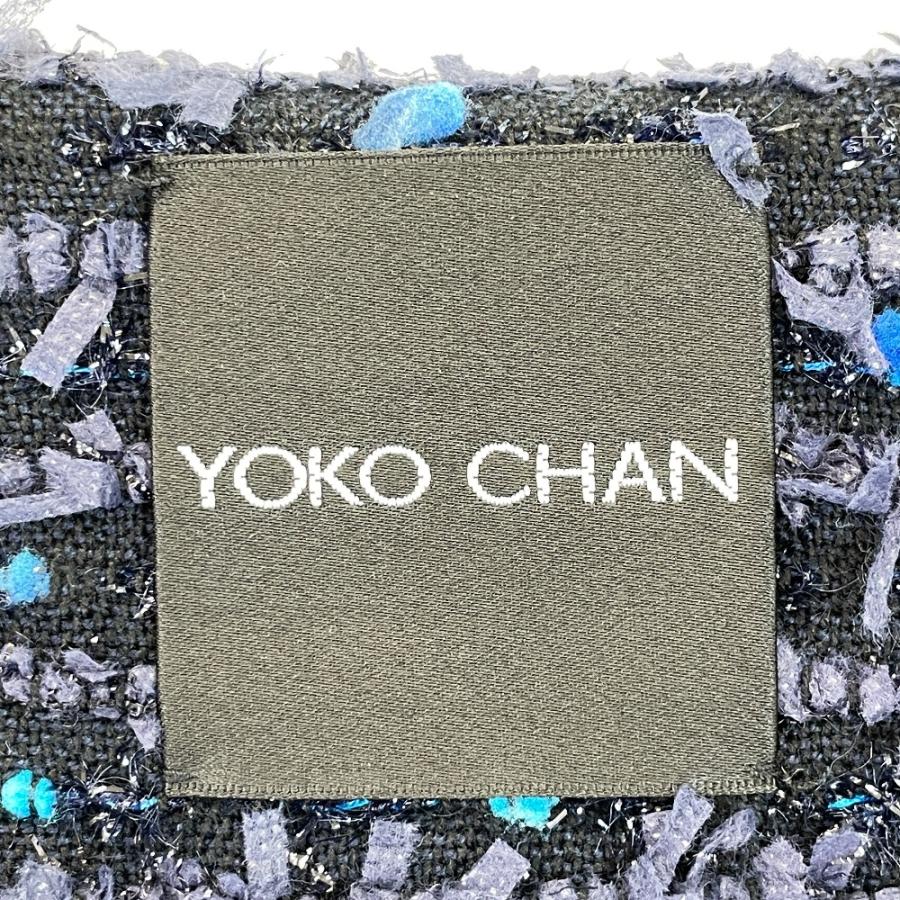 YOKO CHAN ヨーコチャン YCJ-519-040 ネイビー ツイード ノーカラー