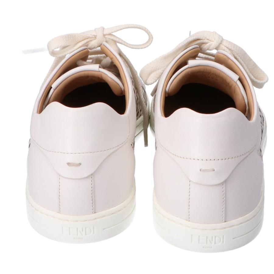 FENDI 美品 フェンディ 7E1349 ロゴ カットレザー ロートップ