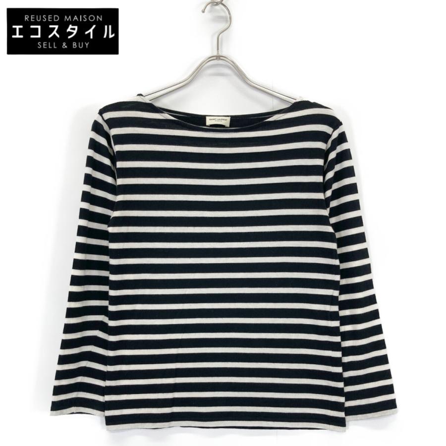 SAINT LAURENT PARIS サンローランパリ ブラック×ホワイト ボーダー  