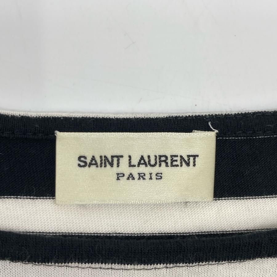 SAINT LAURENT - サンローランパリ ブラック×ホワイト ボーダー ロングスリーブシャツ XS SAINT LAURENT PARIS サンローランパリ ブラック×ホワイト ボーダー