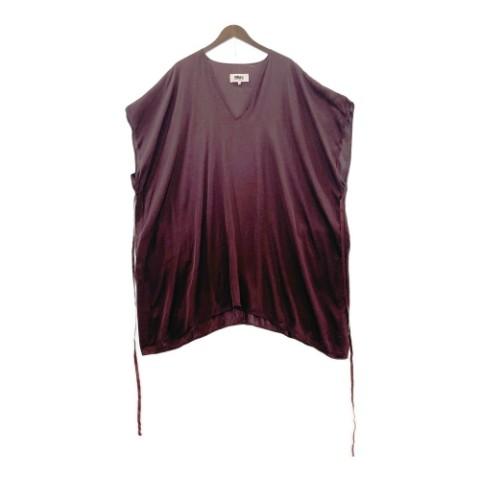 MM6 エムエムシックス 22AW S52CT0731 ボルドー レーヨン Vネック 