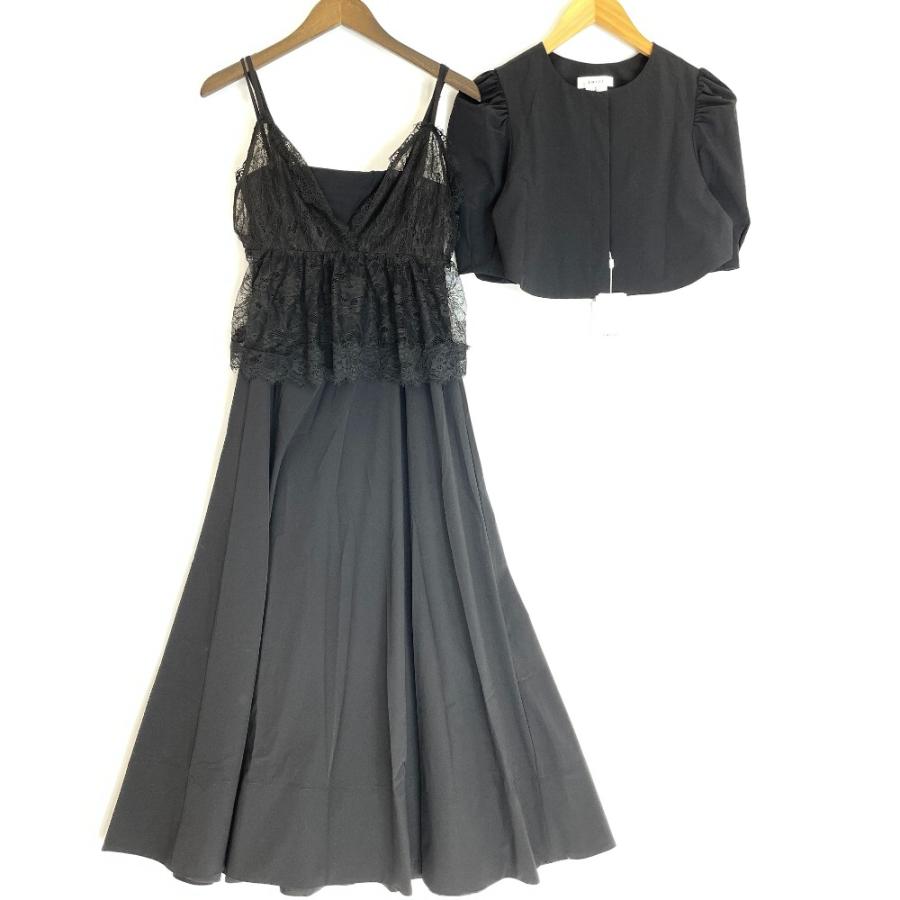 AMERI アメリ 23SS 02310531380 ブラック MANY WAY TRIO BARE DRESS M