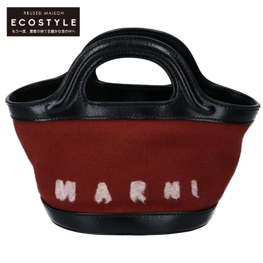 美品 MARNI マルニ フェルト＆レザー TROPICALIA マイクロバッグ 2WAY  