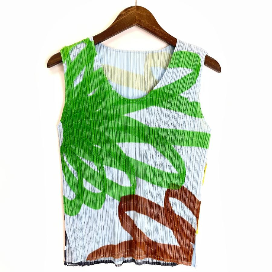 PLEATS PLEASE ISSEY MIYAKE - イッセイミヤケプリーツプリーズ  PP12-JK531 刺繍プリーツノースリーブカットソー レディース 3 PLEATS PLEASE プリーツプリーズ PP12-JK531 刺繍入り プリーツ