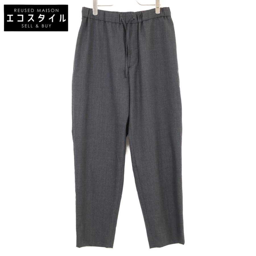 ATON グレンチェック ウールスラックス