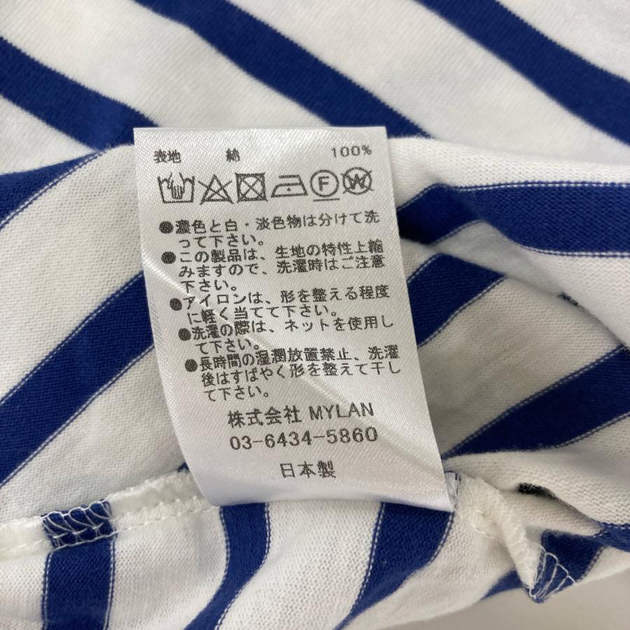 MYLAN マイラン 23SS ホワイト×ブルー ボーダー Padded Shoulder Back