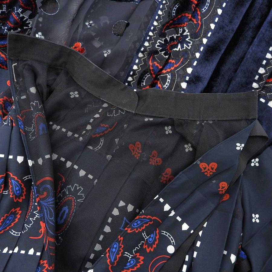 sacai サカイ ペイズリー 異素材切り替え 半袖 ワンピース sacai サカイ ペイズリー 異素材切り替え 半袖 ワンピース