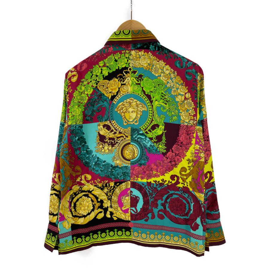 美品/国内正規 Versace ヴェルサーチ A82662 A230933 総柄 シルク 長袖 