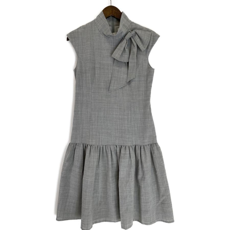 Rene ルネ 6116261A グレー レーヨン リボンワンピース 34 ワンピース  