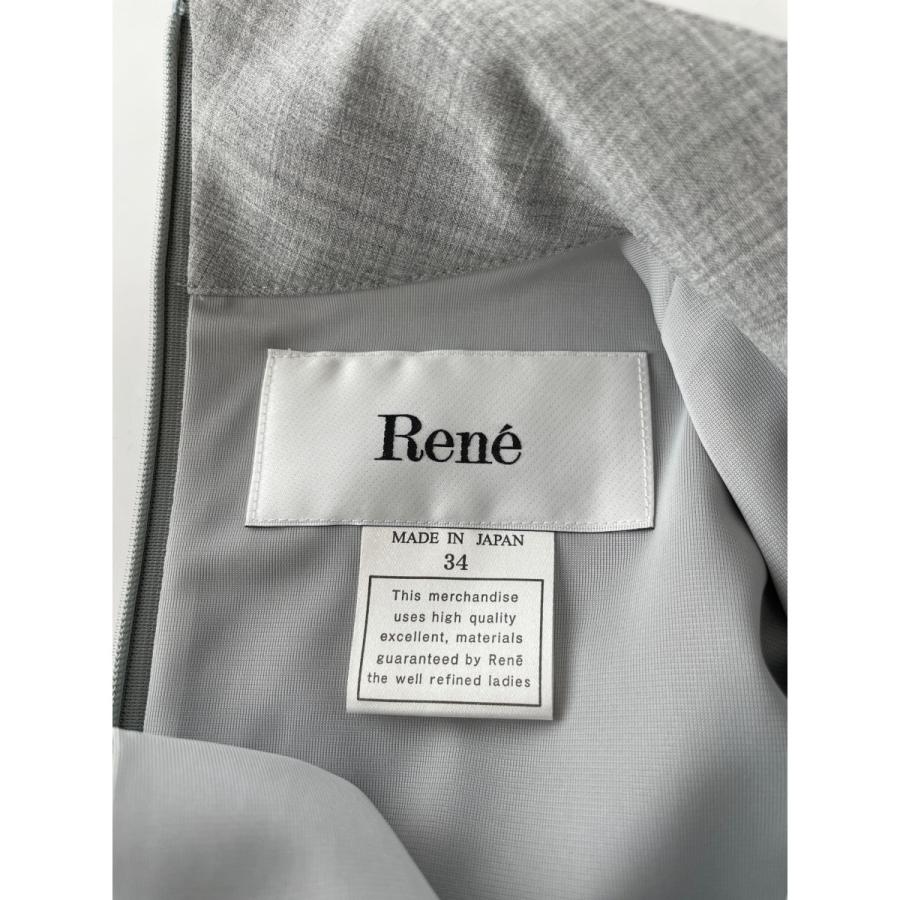 Rene ルネ 6116261A グレー レーヨン リボンワンピース 34 ワンピース  
