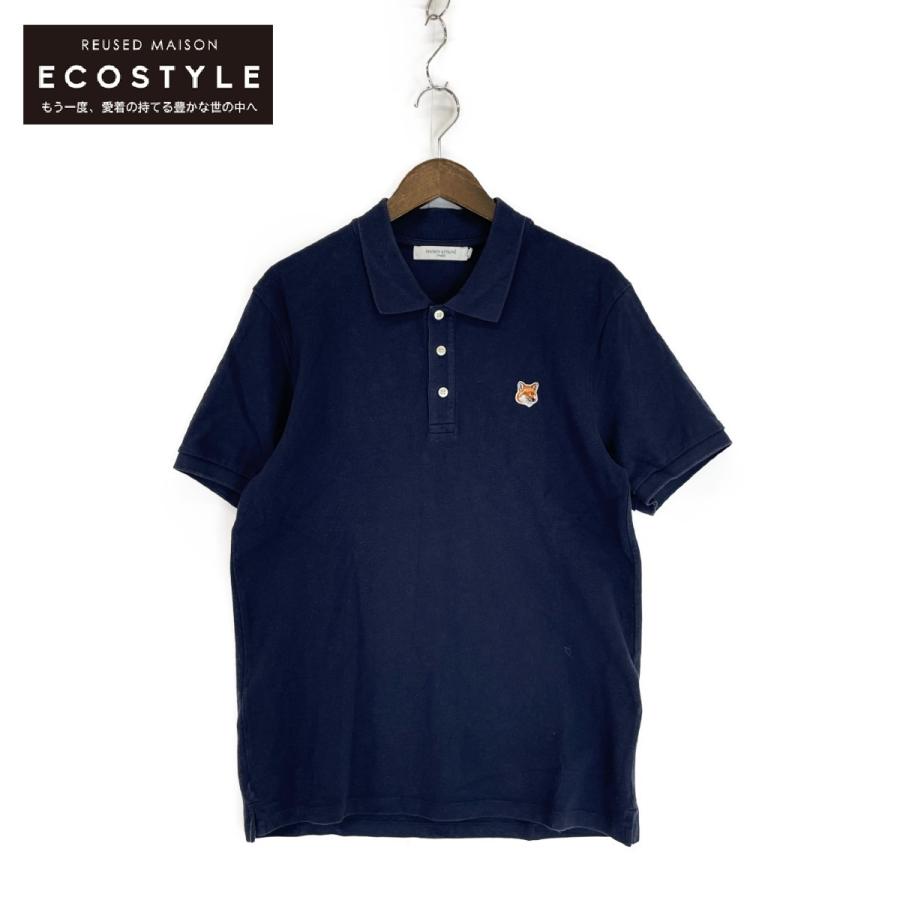 MAISON KITSUNÉ ネイビー ポロシャツ M 【公式通販】