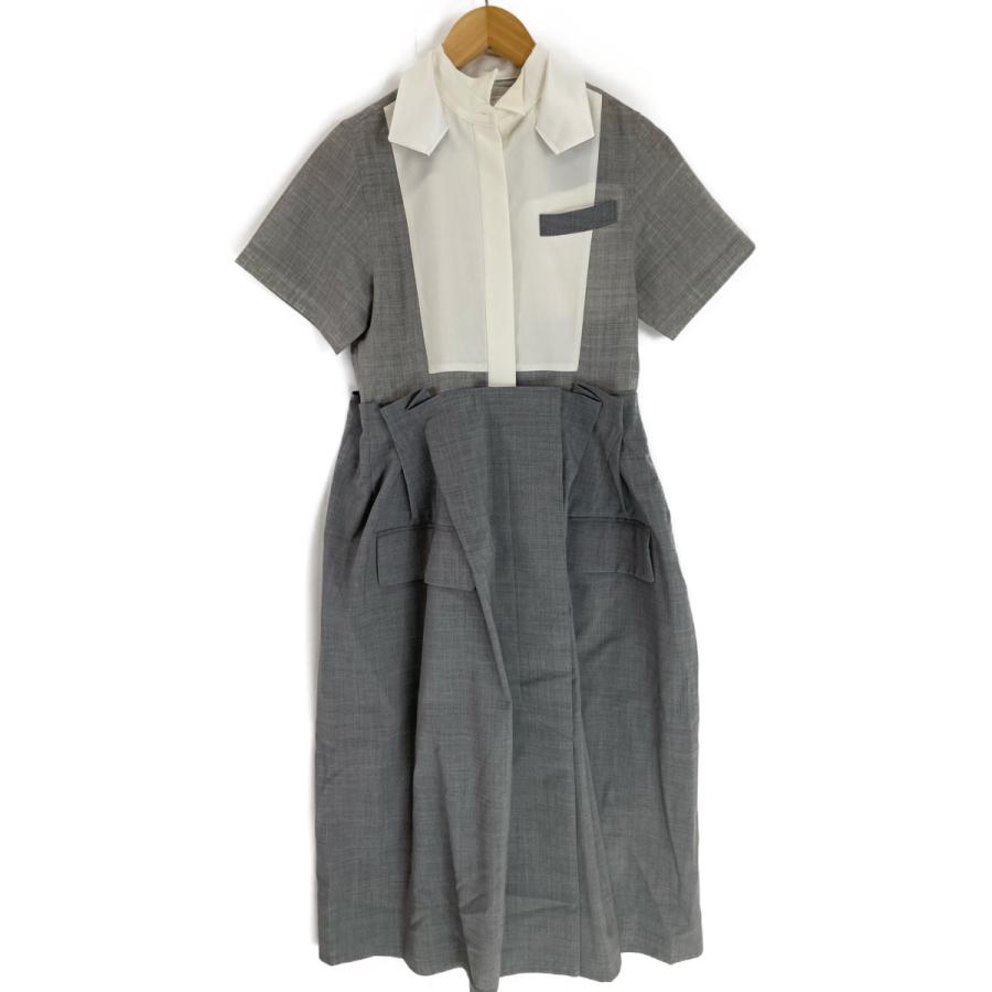sacai サカイ 21-05523 21SS グレー Suiting Dress シャツ sacai サカイ 21-05523 21SS グレー Suiting Dress シャツ