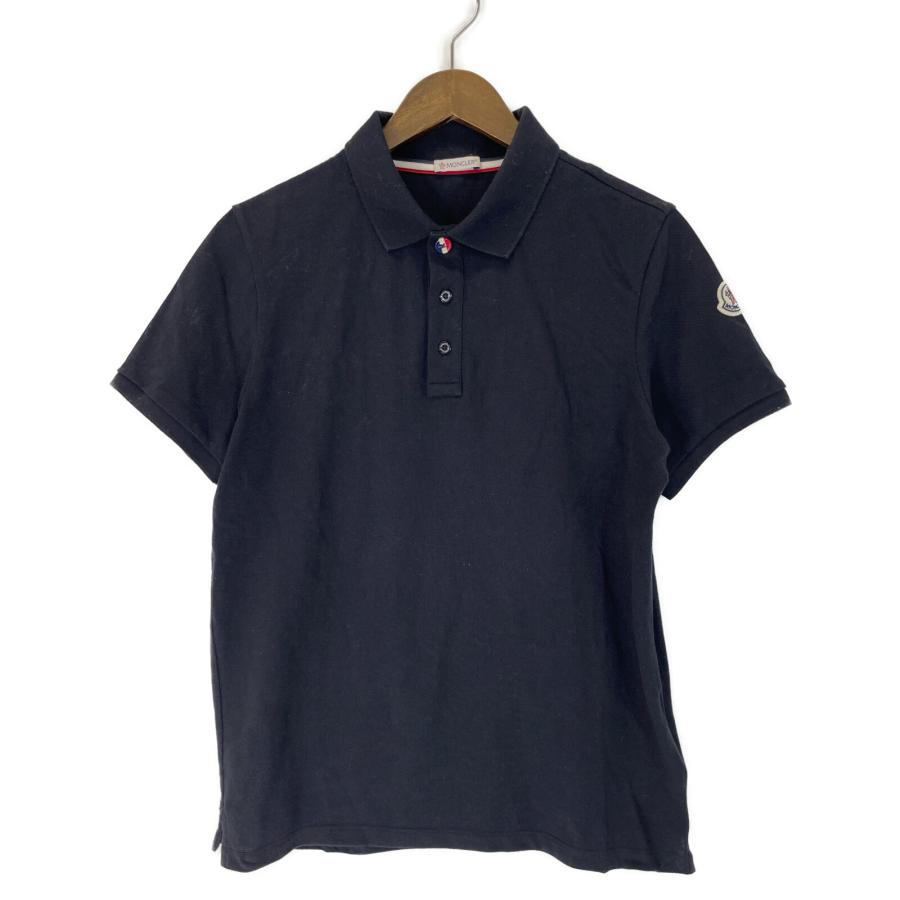 【美品】MONCLER ブラック ポロシャツ MONCLER（モンクレール） 21年製 ブラック MAGLIA LOGO ポロシャツ
