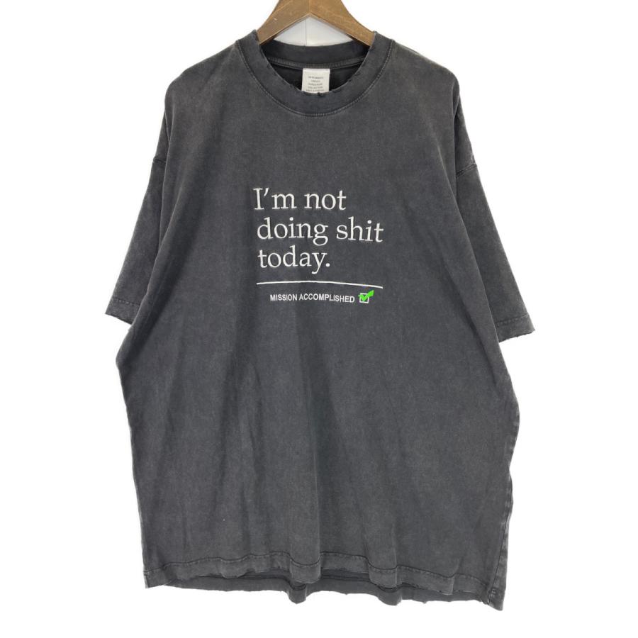 Vetements ヴェトモン UE63TR320B ブラック NOT DOING SHIT Tシャツ L 