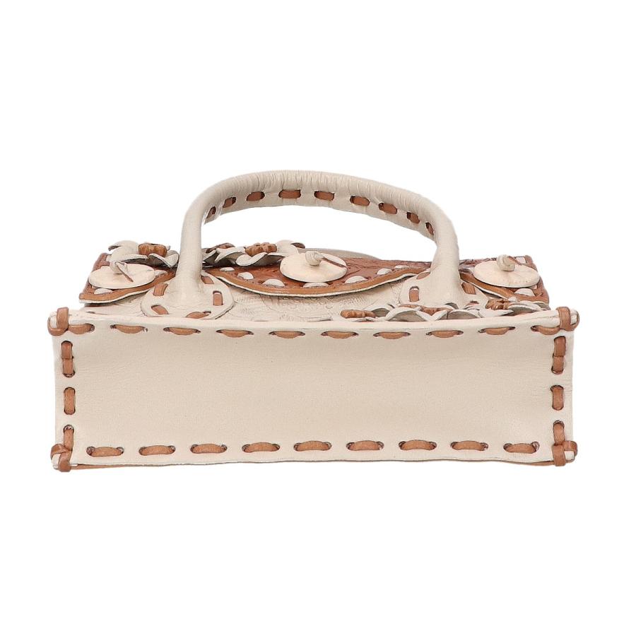 【美品】CARVING TRIBES マエストラ　ハンドバッグ　花モチーフ　白 CARVING TRIBES ハンドバッグ Maestra S : ZOZOTOWN Yahoo!店 - 通販