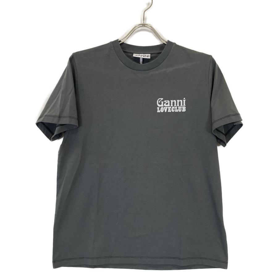 GANNI ガニー T3431 チャコール Basic Jersey Loveclub-T-shirts S  