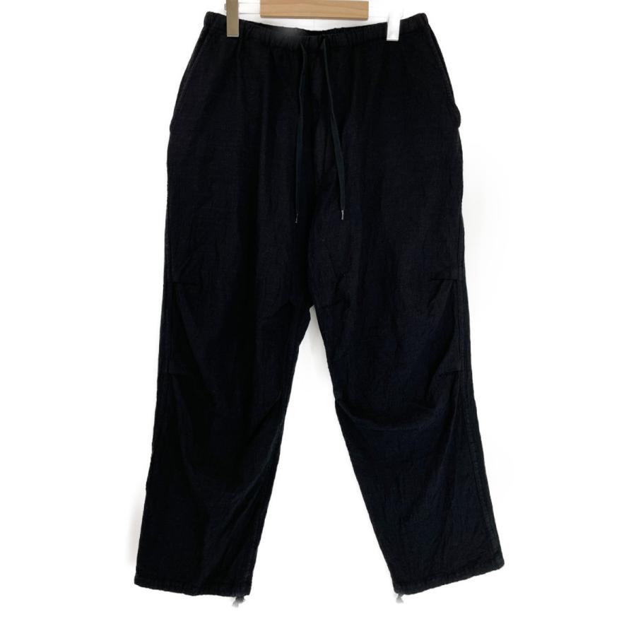 COMOLI コモリ 22SS V01-03023 ブラック ウールニータックパンツ 2