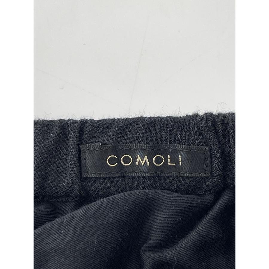 COMOLI コモリ 22SS V01-03023 ブラック ウールニータックパンツ 2