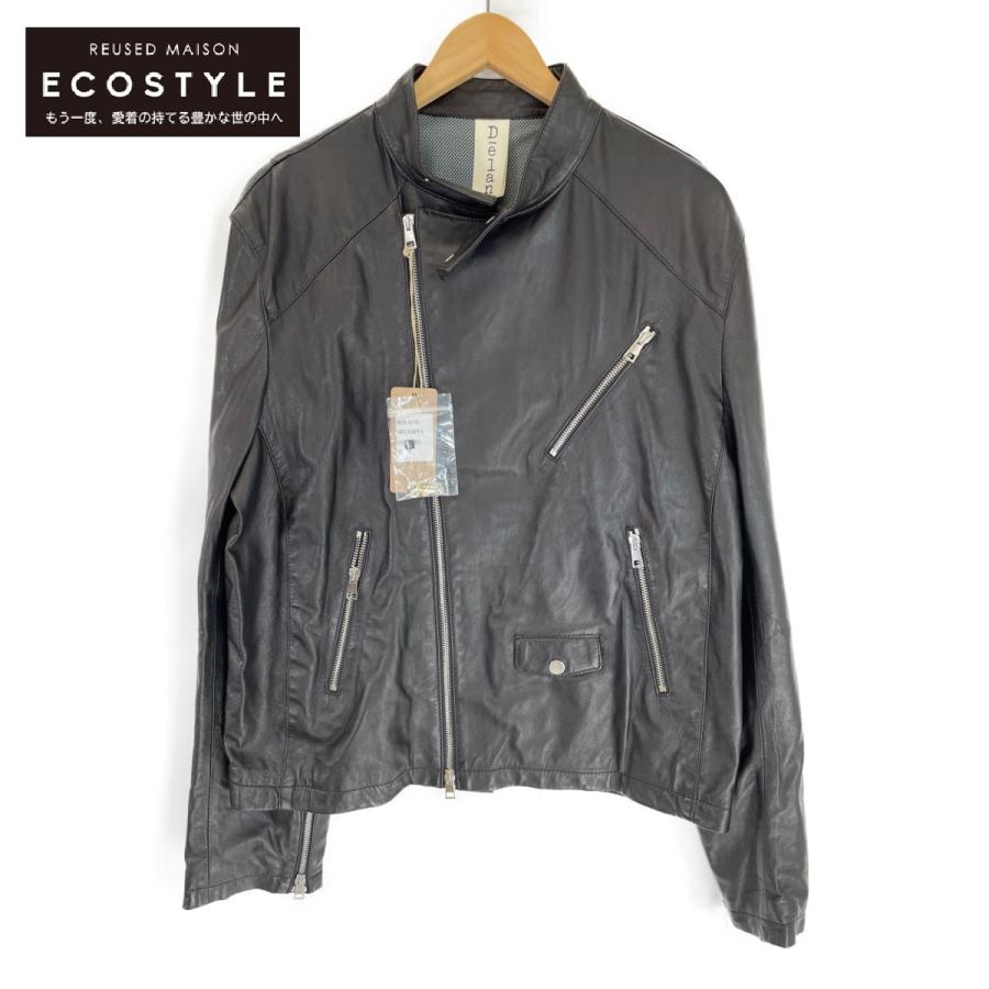 Delan デラン ブラック アルフィオ レザー ダブルライダースジャケット  