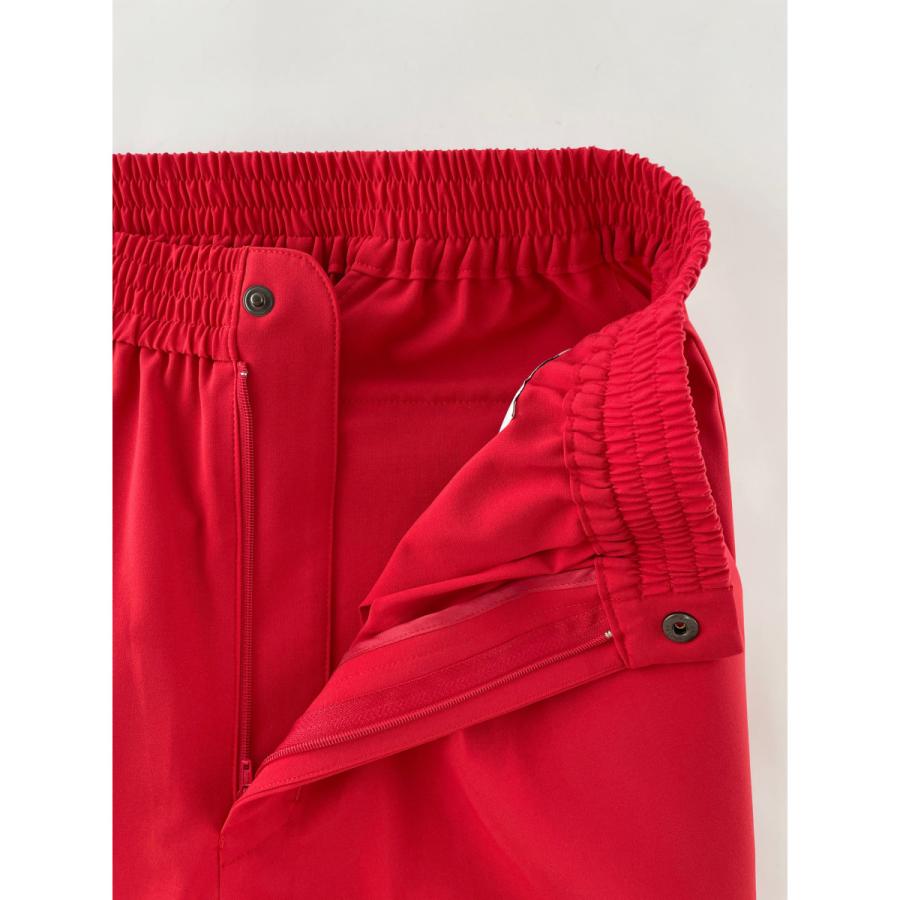 HYKE ハイク 23AW 日本製 STRECH WIDE LEG PANTS ストレッチワイドレグパンツ 232 - 13260 1(S) RED イージー ボトムス【新古品】【中古】【HYKE】 HYKE ハイク 23AW レッド イージーワイドパンツ 2 ボトムス