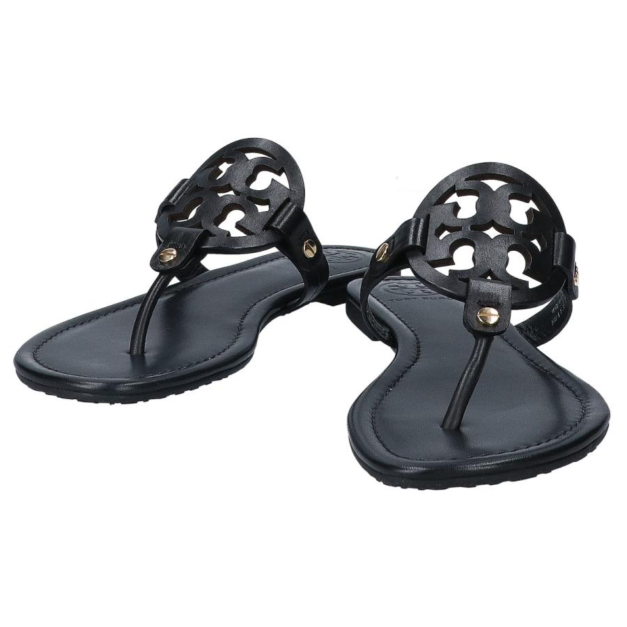 TORY BURCH ブラックレザー トングサンダル TORY BURCH（トリーバーチ） 新品同様 50008694 MILLERミラー レザー