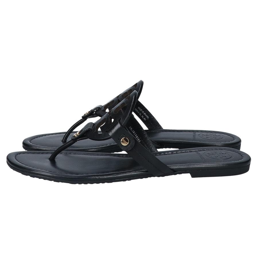 TORY BURCH ブラックレザー トングサンダル TORY BURCH（トリーバーチ） 新品同様 50008694 MILLERミラー レザー