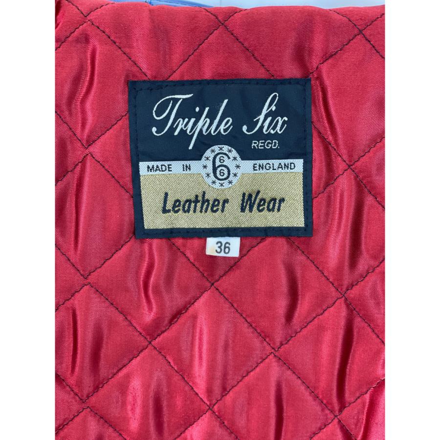 666 666トリプルシックス ブルー カウハイド パッド付ダブルライダース