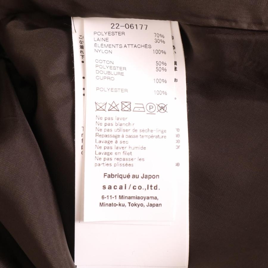 sacai 22年製 グレー MA-1 プリーツブラウス