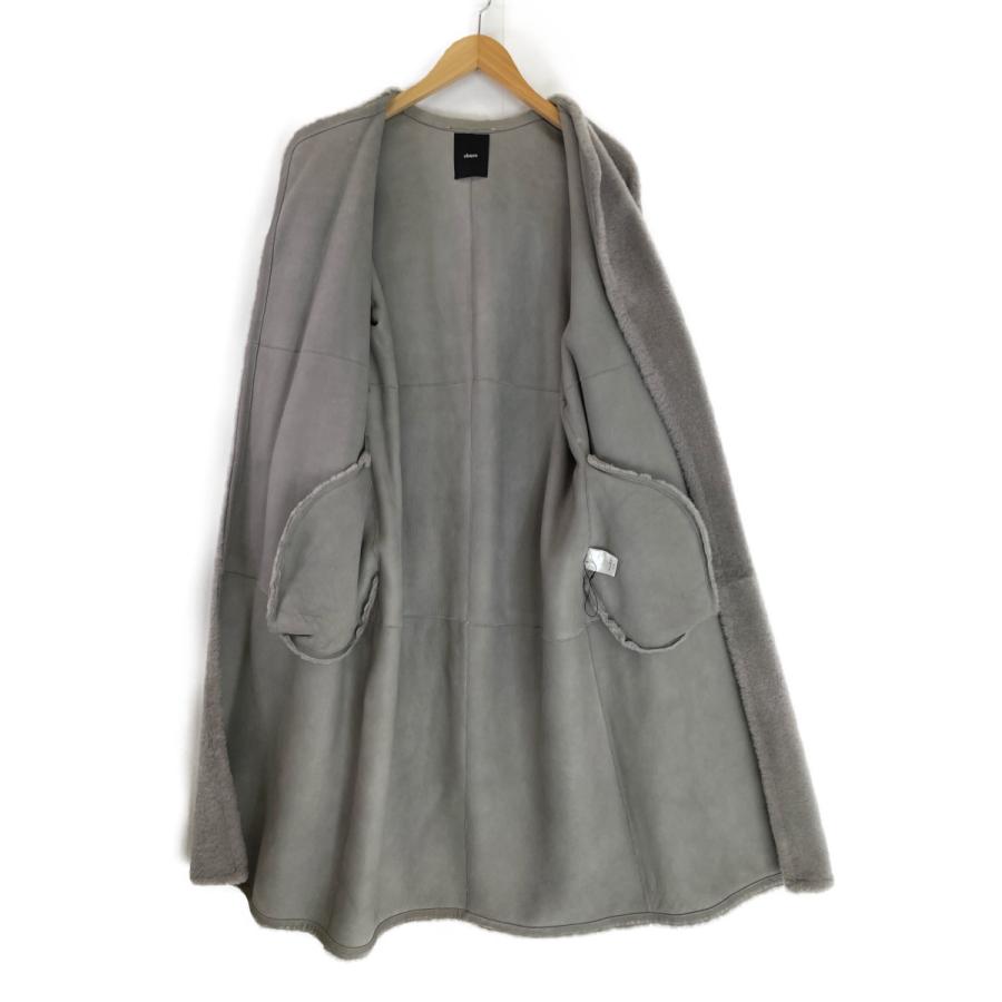 ebure エブール 2610200044 レザーベルト付 ムートン ノーカラー