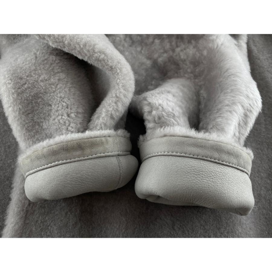 ebure エブール 2610200044 レザーベルト付 ムートン ノーカラー