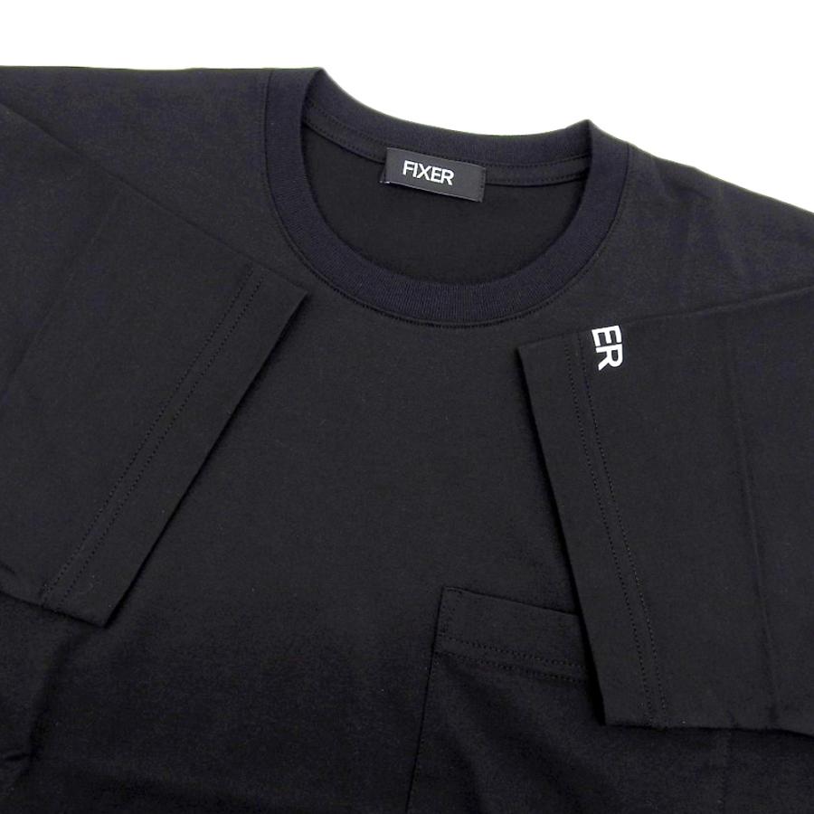 美品 FIXER フィクサー コットン100% 2 Print 胸ポケット 半袖 Tシャツ  