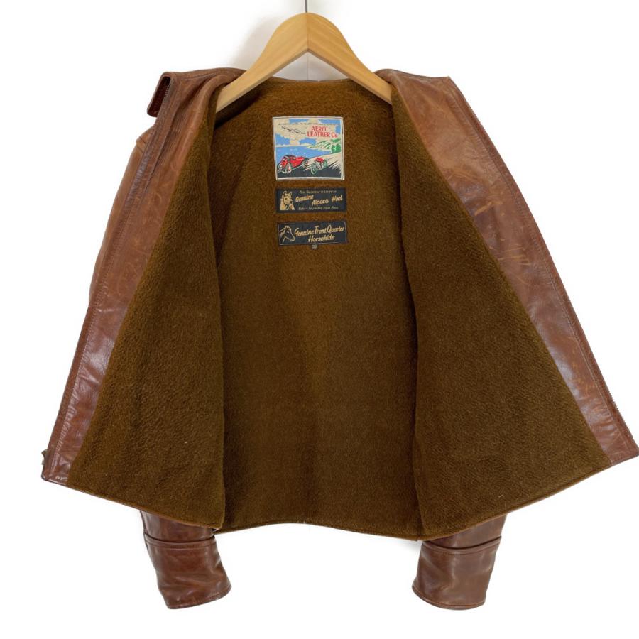 AEROLEATHER エアロレザー ブラウン ハーフベルト アルパカウール