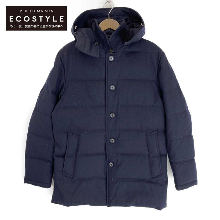 MACKINTOSH LONDON 撥水ダウンコート ファー 付 ネイビー 40 