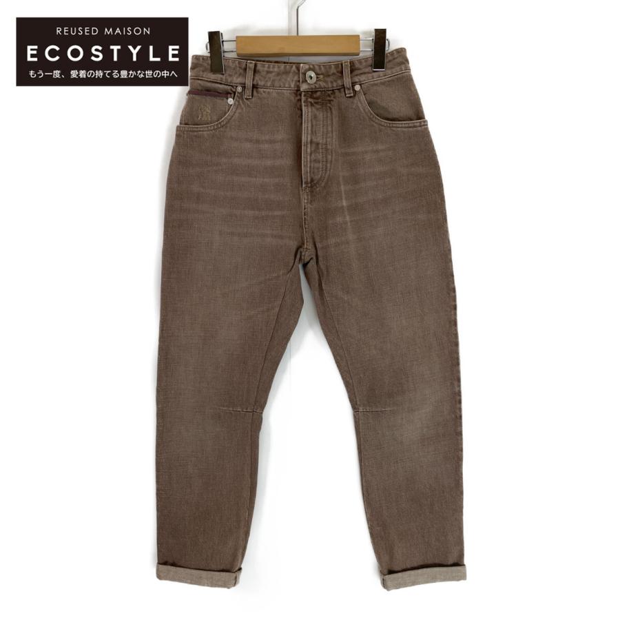 Brunello Cucinelli チャコールブラウン コットン レジャーフィット 
