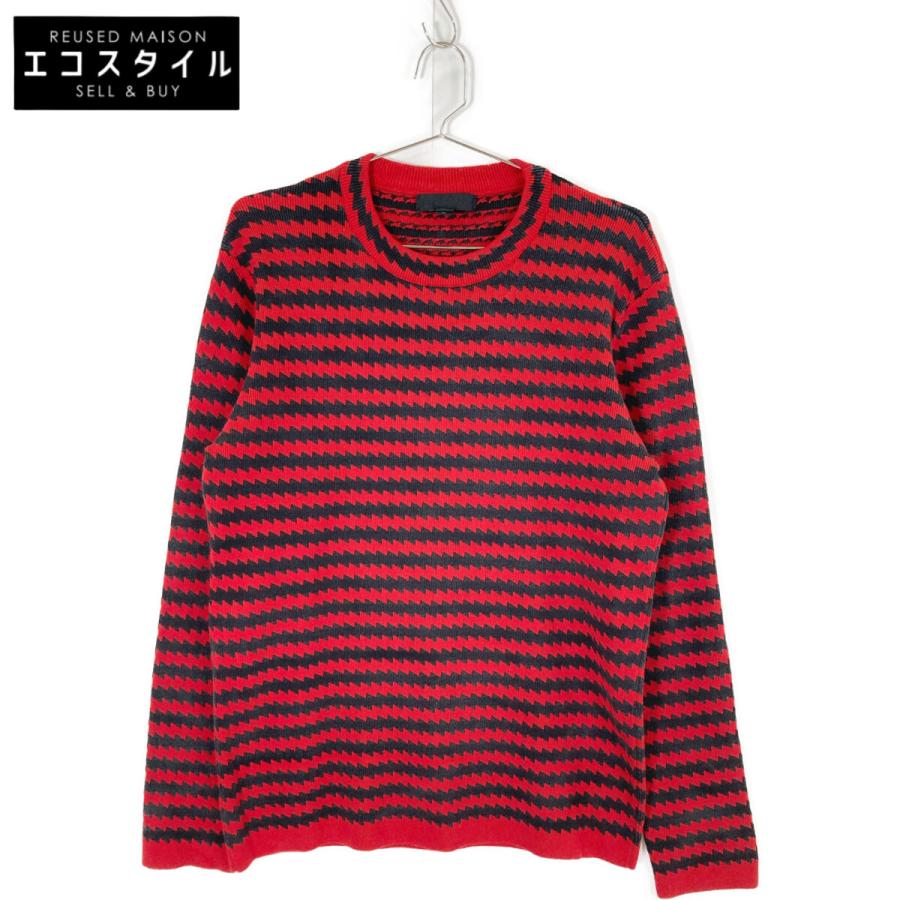 Burberry Prorsum バーバリープローサム 赤×ネイビー ボーダー クルー 