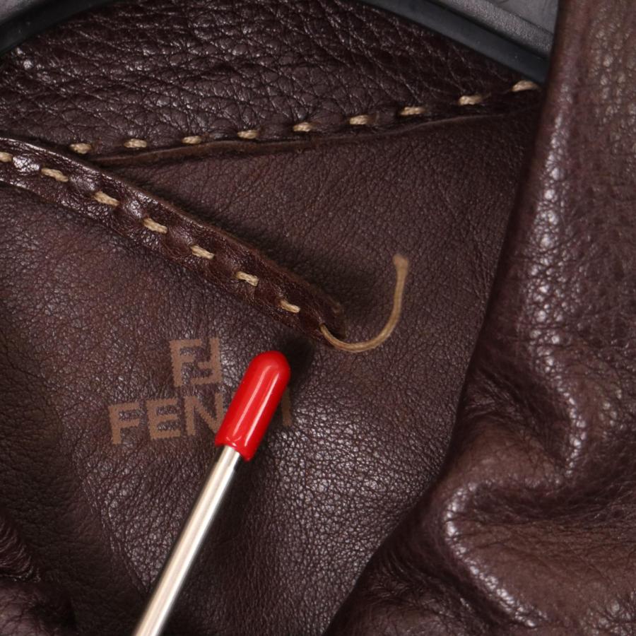 FENDI（フェンディ） ブラウン セレリア レザージャケット ブラウン 38