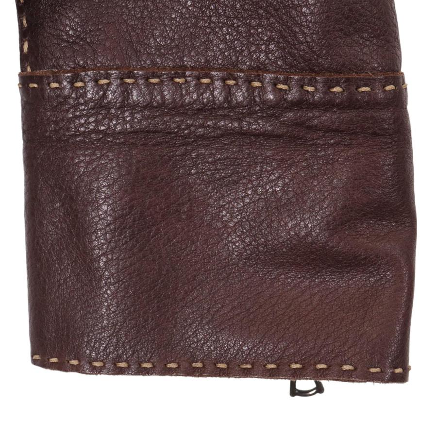 FENDI（フェンディ） ブラウン セレリア レザージャケット ブラウン 38