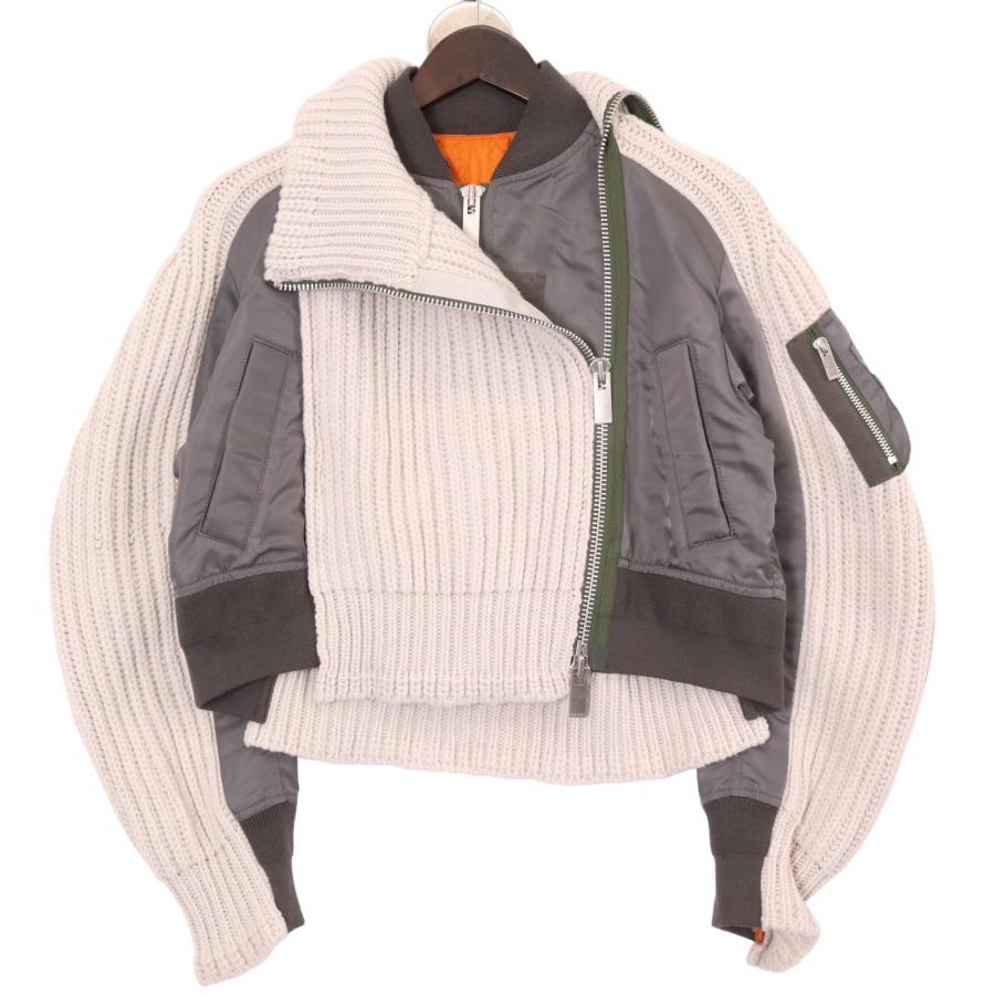 sacai（サカイ） 22年製 22-06192 ナイロンツイル ウール ニット