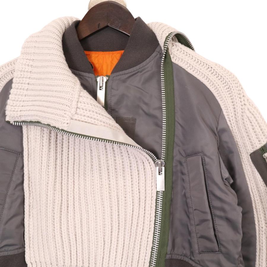 sacai（サカイ） 22年製 22-06192 ナイロンツイル ウール ニット