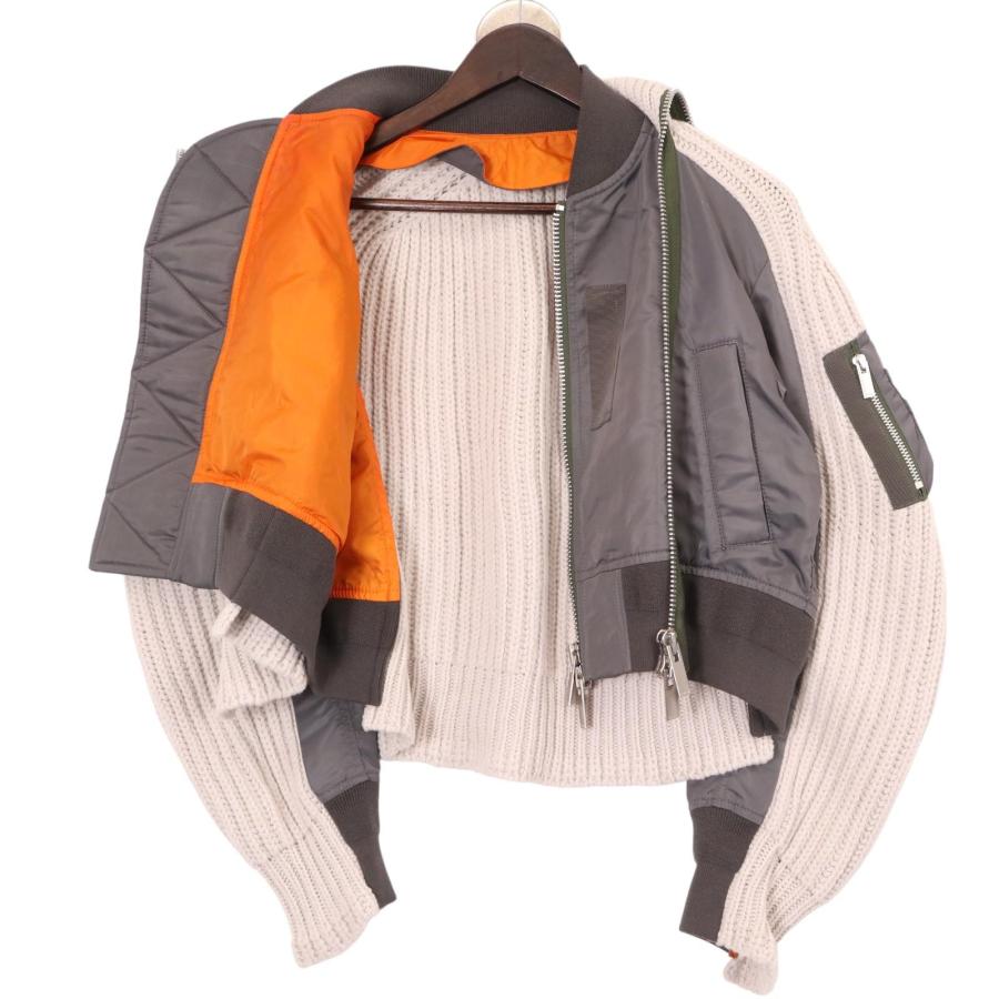 sacai（サカイ） 22年製 22-06192 ナイロンツイル ウール ニット