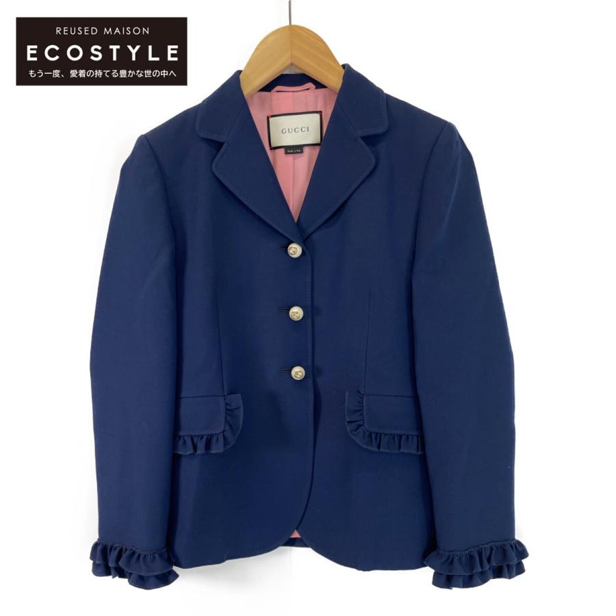 GUCCI グッチ 432417 ネイビー フェイクパール ジャケット ネイビー 40 