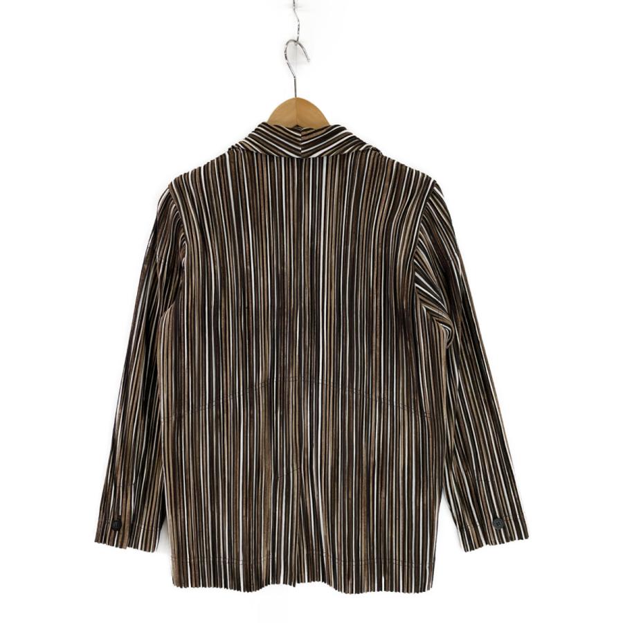 HOMME PLISSE ISSEY MIYAKE HP71JD140 ブラウン ストライプ プリーツ